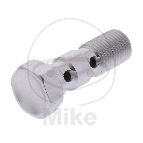 Banjo bolt double M 10 x 1.00 aluminium silver