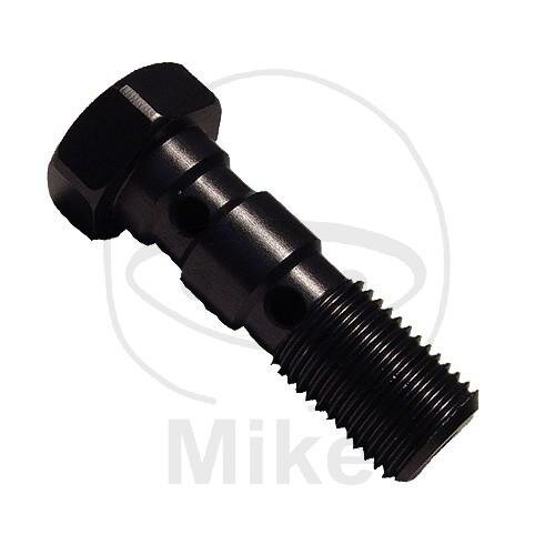 Banjo bolt double M 10 x 1.00 aluminium black