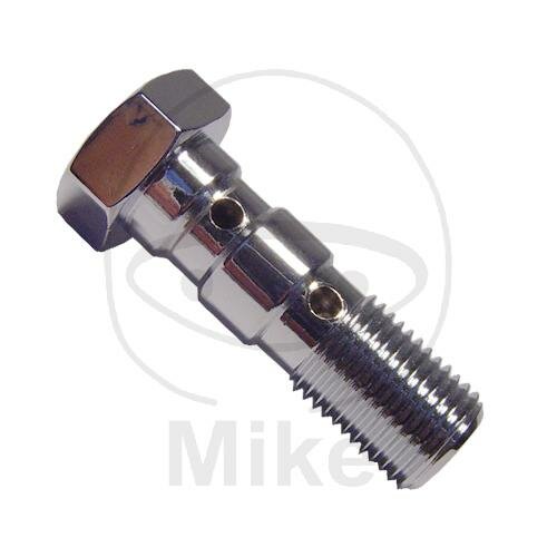 Hohlschraube doppelt M 10 x 1,00 Aluminium chrom