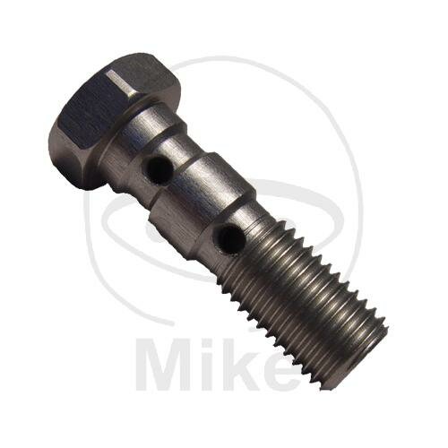Banjo bolt double M10 x 1.25 aluminium silver