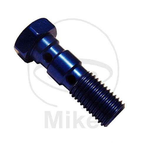 Boulon double M10 x 1,25 aluminium bleu