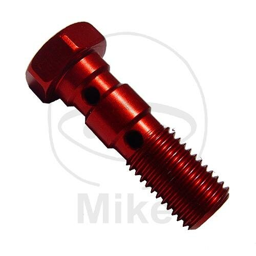 Hohlschraube doppelt M10 x 1,25 Aluminium rot