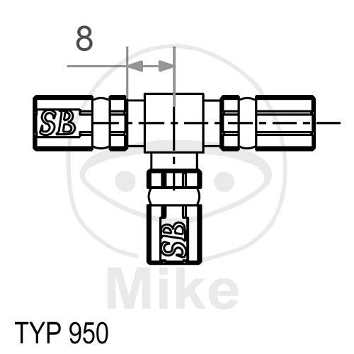 3-way distributor Vario type 950 pressed silver