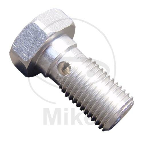 Banjo bolt single 3/8-24 aluminium silver
