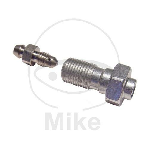 Hohlschraube einfach M10 x 1,25 Aluminium silber mit Entlüfternippel