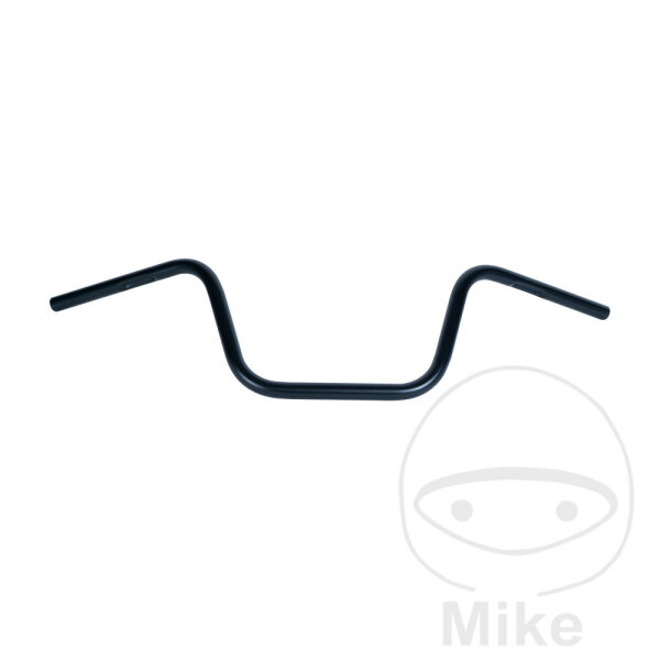 Handlebar TRW steel black 25.4 mm with cable notch Apehanger