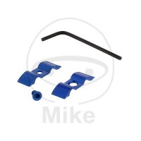 Support de tuyau de frein 7 mm double bleu aluminium