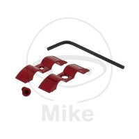 Support de durite de frein 9 mm 2-fois aluminium rouge