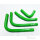 Jeu de tuyaux de radiateur vert pour Kawasaki KX-F 250 4T # 2017-2018