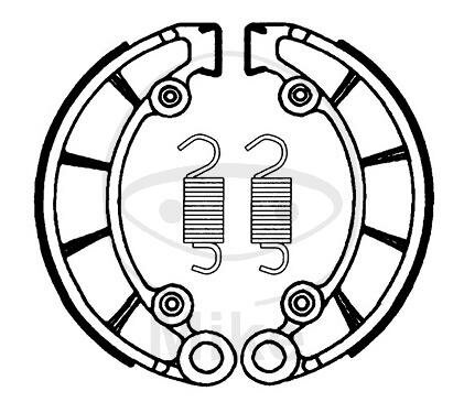 Brake shoes with spring for Honda CB 500 K Four 71-77 CB 500 T Twin 74-76