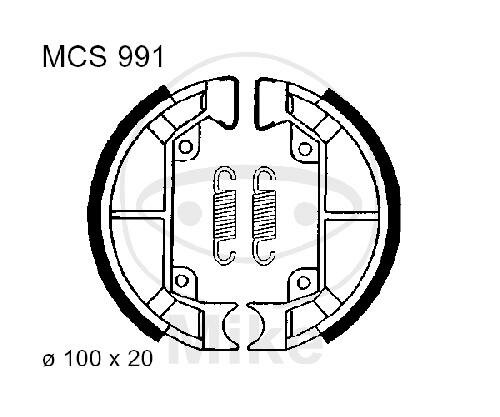 Brake shoes with spring for Piaggio Quartz 50 92-96 Sfera 80 91-96