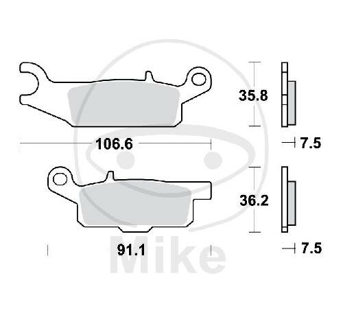 Brake pad for Yamaha YFM 250 550 700