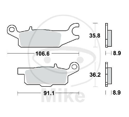 Brake pad left for Yamaha YFM 550 2009-2015 YFM 700 2007-2020