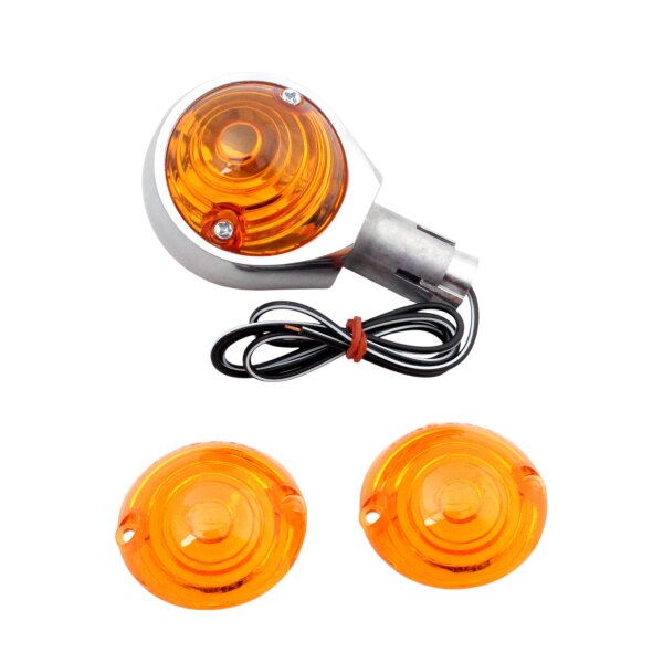 Ox eyes turn signal polished aluminum for 22 mm handlebar e-tested