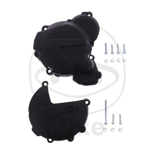 Clutch ignition cover protection set black for Husqvarna TE KTM EXC 250 300
