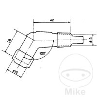 Zündkerzenstecker YB05F 14 mm 120° M4  für Honda CB 400 T Kawasaki GPZ 1100 Z 900