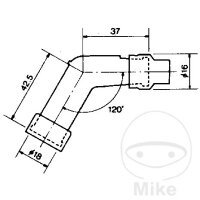 Conector de bujía VB05F-R 14 mm 120° M4 rojo NGK