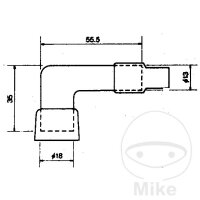 Spark plug connector LB05F 14 mm 90° M4 black NGK for...