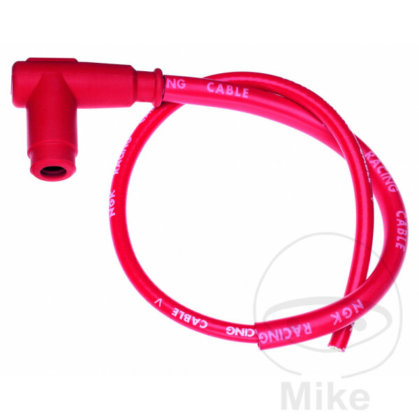 Spark plug connector CR5 10/12/14 mm Racing 90° M4 red NGK with 1000 mm cable