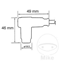 Zündkerzenstecker CR4 Racing 10/12/14 mm 90° rot NGK mit 500 mm Kabel