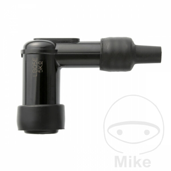 Spark plug connector LB05E 14 mm 90° black NGK for Kawasaki KE KH Yamaha TZR YZ