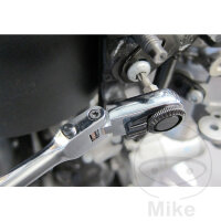 Articulated ratchet wrench 1/4" hexagonal and square, lockable