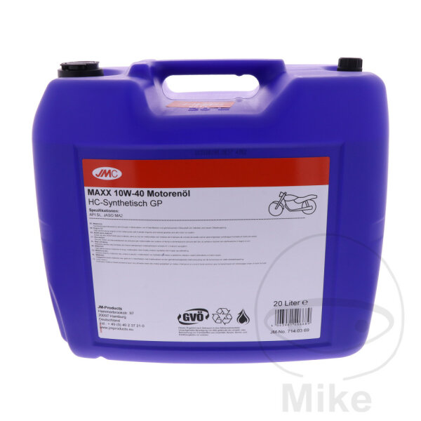 Aceite de motor 10W40 4T 20 litros JMC Maxx HC-Synthese