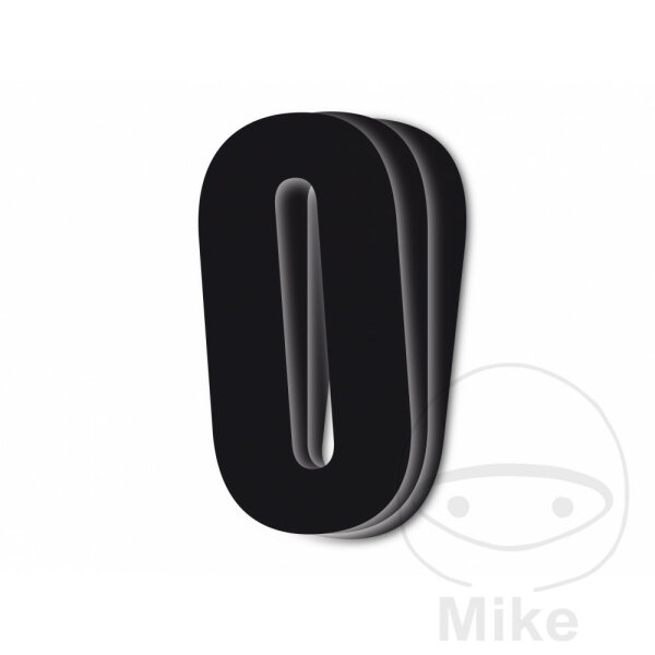 Startnummern BBR - Inhalt 3 Stück schwarz, 13x7 cm, Nummer 0