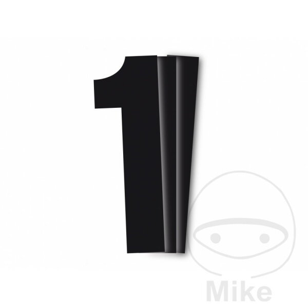 Startnummern BBR - Inhalt 3 Stück schwarz, 13x7 cm, Nummer 1