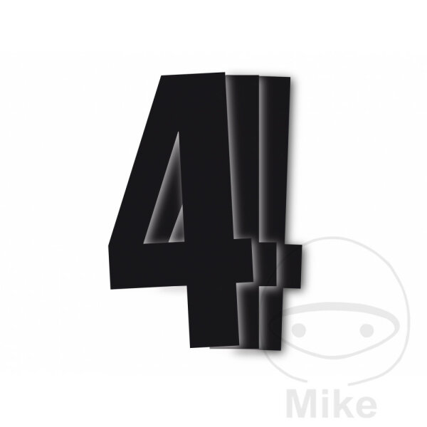 Startnummern BBR - Inhalt 3 Stück schwarz, 13x7 cm, Nummer 4