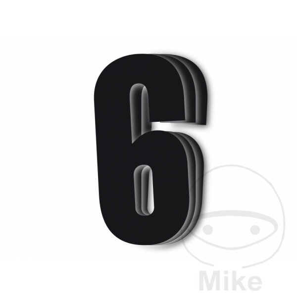 Startnummern BBR - Inhalt 3 Stück schwarz, 13x7 cm, Nummer 6