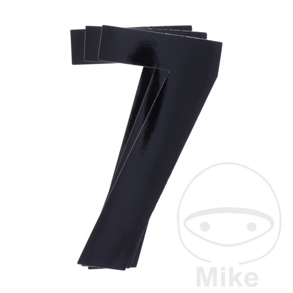 BBR start numbers - content 3 pieces black, 13x7 cm, number 7