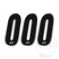 BBR start numbers - content 3 pieces black, chrome edge...