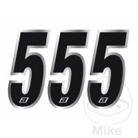 BBR start numbers - content 3 pieces black, chrome edge...