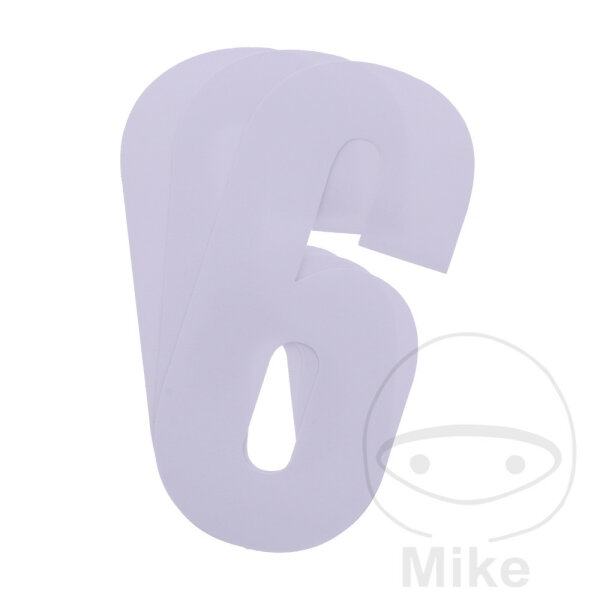 Startnummern BBR - Inhalt 3 Stück weiß, 13x7 cm, Nummer 6