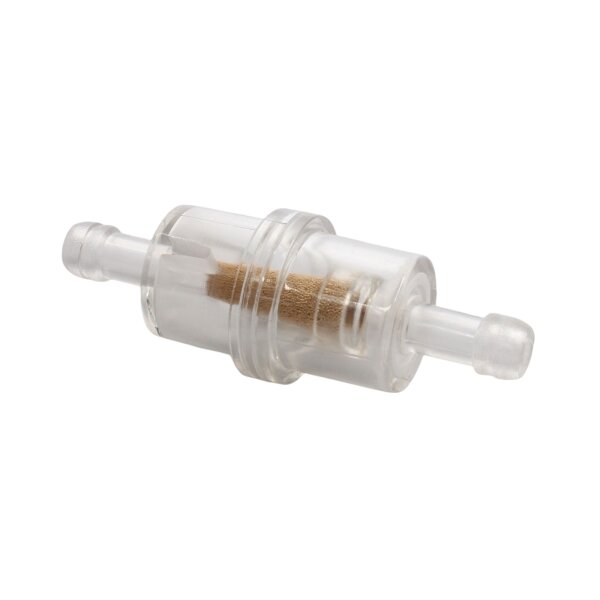 Gasoline filter 60 x 6 mm, clear, brass filter, UNIVERSAL