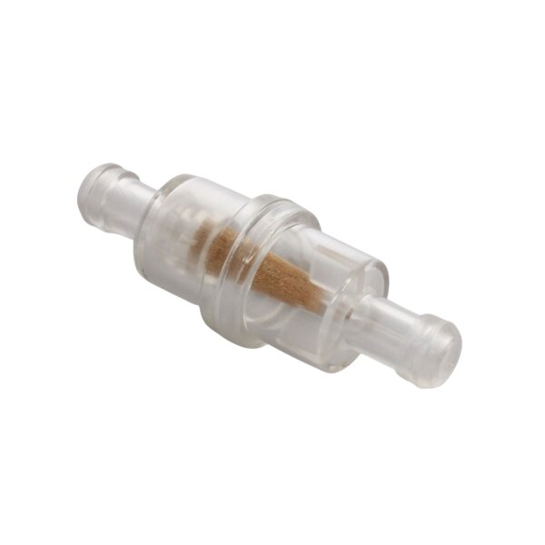 Gasoline filter 60 x 8 mm, clear, brass filter, UNIVERSAL