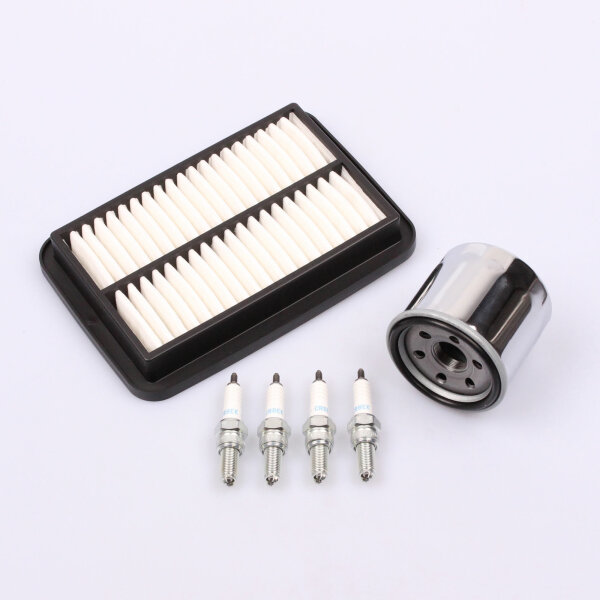 Air Filter Oil Filter Spark Plugs Set for Suzuki GSF 650 SA Bandit ABS # 12-16