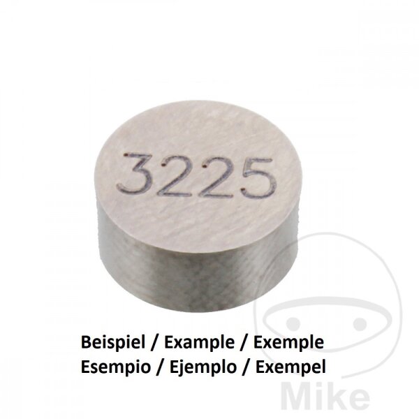 Valve adjusting plate disc shim diameter/thickness (mm) 7,5 / 2,075