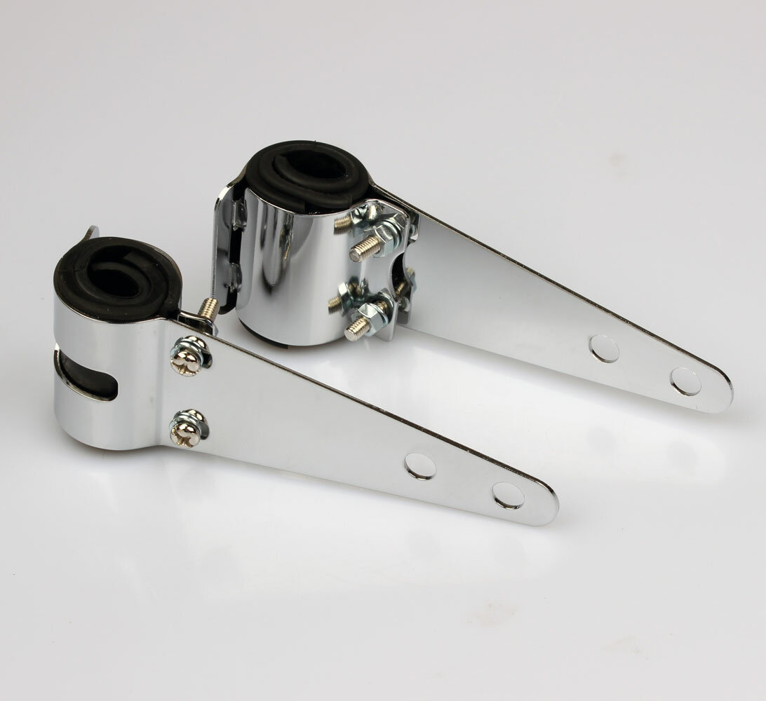 Scheinwerfer-Halter Lampen-Halter Set UNIVERSAL chrom 30-38 mm Gabelr,  25,20 €