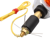 Ochsenauge Lenkerenden Blinker Paar SHIN YO Alu, chrom, gelbes Glas