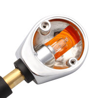 Ochsenauge Lenkerenden Blinker Paar SHIN YO Alu, chrom, gelbes Glas