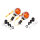 Ochsenauge Lenkerenden Blinker Paar SHIN YO Alu, chrom, gelbes Glas