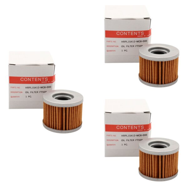 3x Filtro de aceite MEIWA para Honda FT 500 # PC07 # 82-83 # 154A1-MC8-000