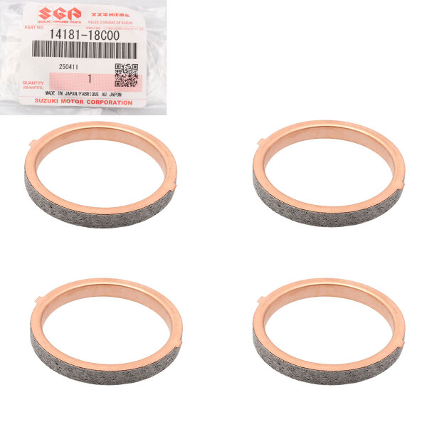 4x Guarnizione originale collettore di scarico 35x42x5 mm per Suzuki 14181-18C00