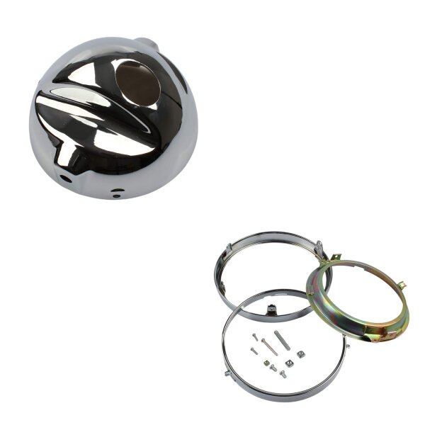 Boîtier de phare et cerclage de lampe chromé pour Honda CB 450 500 550 750
