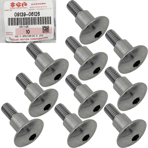 10x Original Schraube Verkleidung M6x20 für Suzuki # 09139-06126 09139-06087