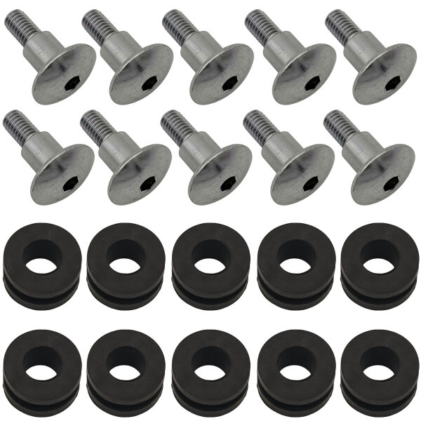 10x Original Set Gummi Tülle Buchse und Schraube M6x20 Verkleidung für Suzuki