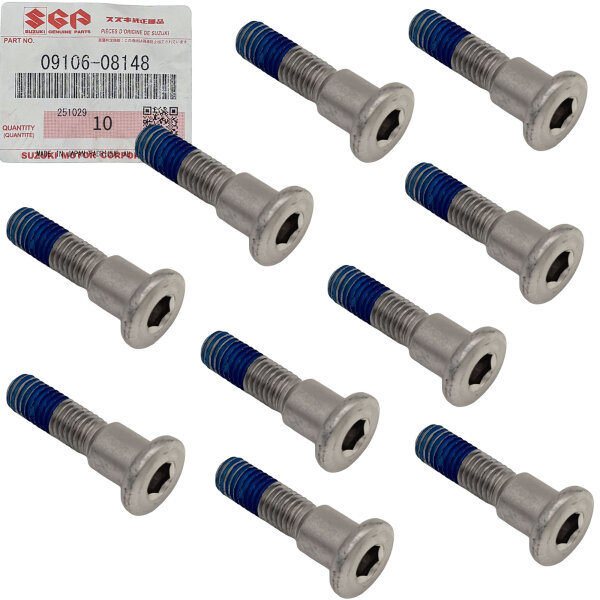 10x Original Schraube 8x33 Bremsscheibe vorne hinten für Suzuki 09106-08148