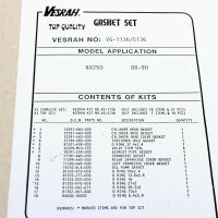 Topend Zylinder Dichtsatz für Honda NX 250 (MD21) 88-82